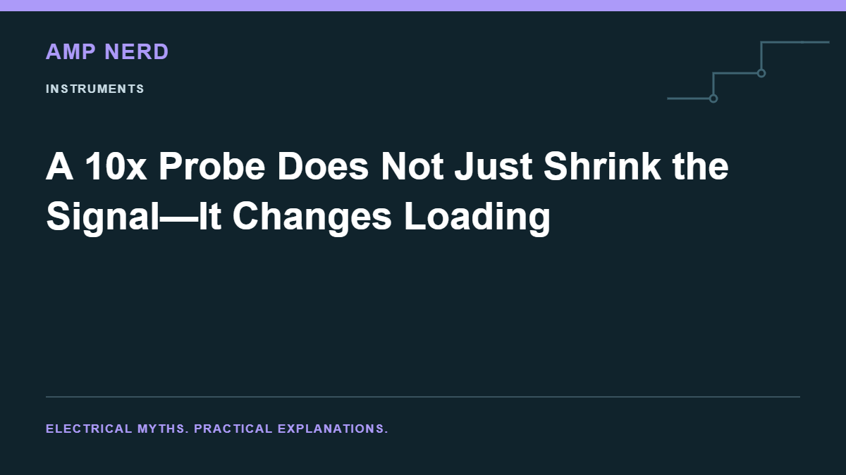 Amp Nerd article cover: A 10x Probe Does Not Just Shrink the Signal—It Changes Loading