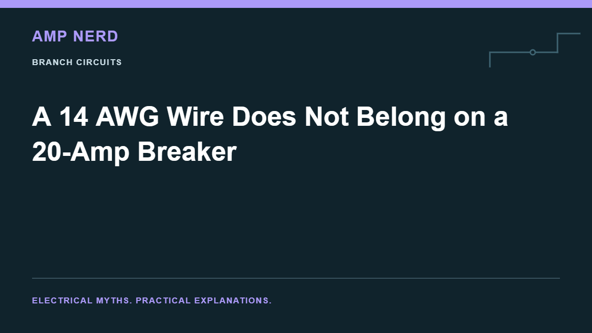 Amp Nerd article cover: A 14 AWG Wire Does Not Belong on a 20-Amp Breaker