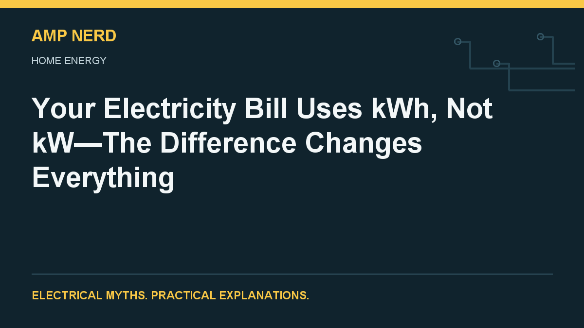 Amp Nerd article cover: Kilowatts and kilowatt-hours explained
