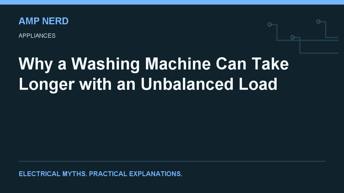Amp Nerd article cover: washing machine imbalance and cycle time