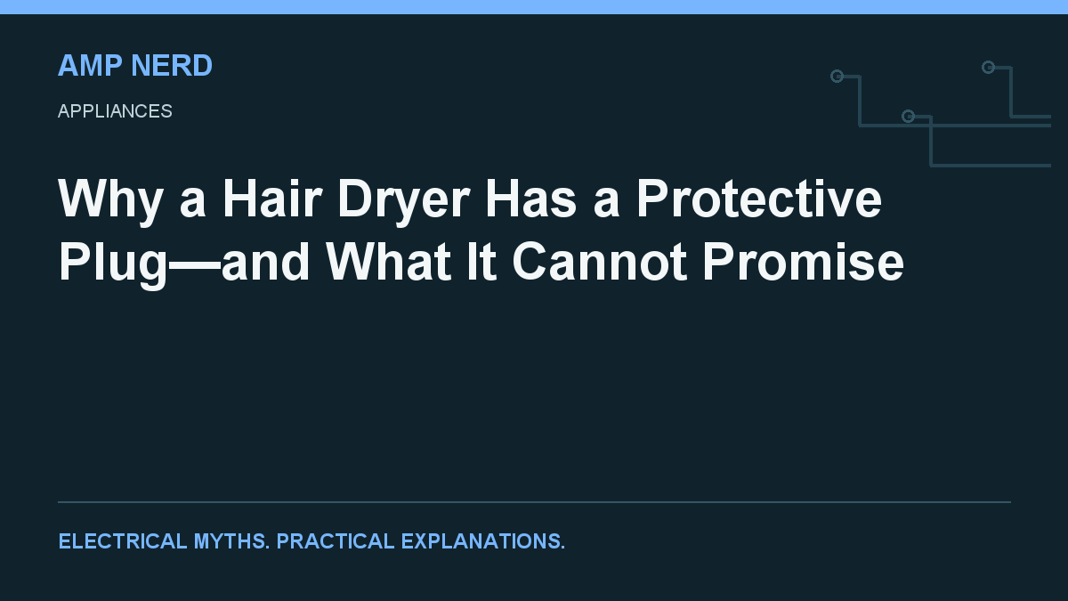 Amp Nerd article cover: hair dryer protective plug limitations