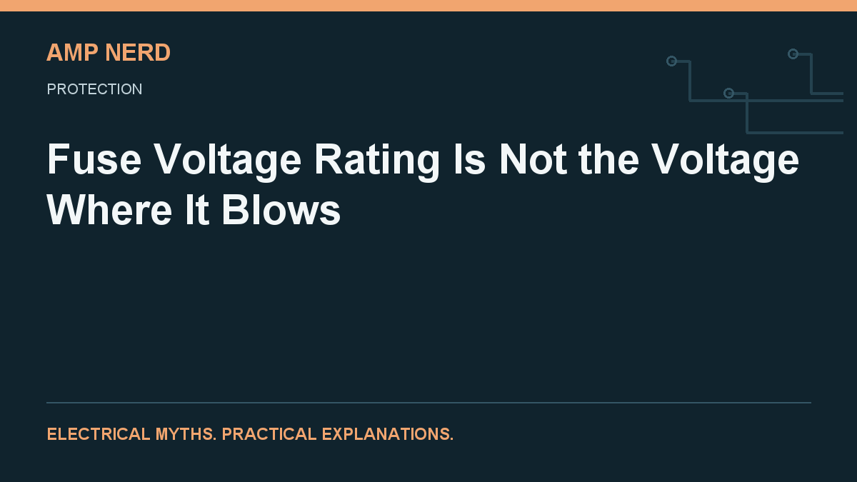 Amp Nerd article cover: fuse voltage and current rating differences