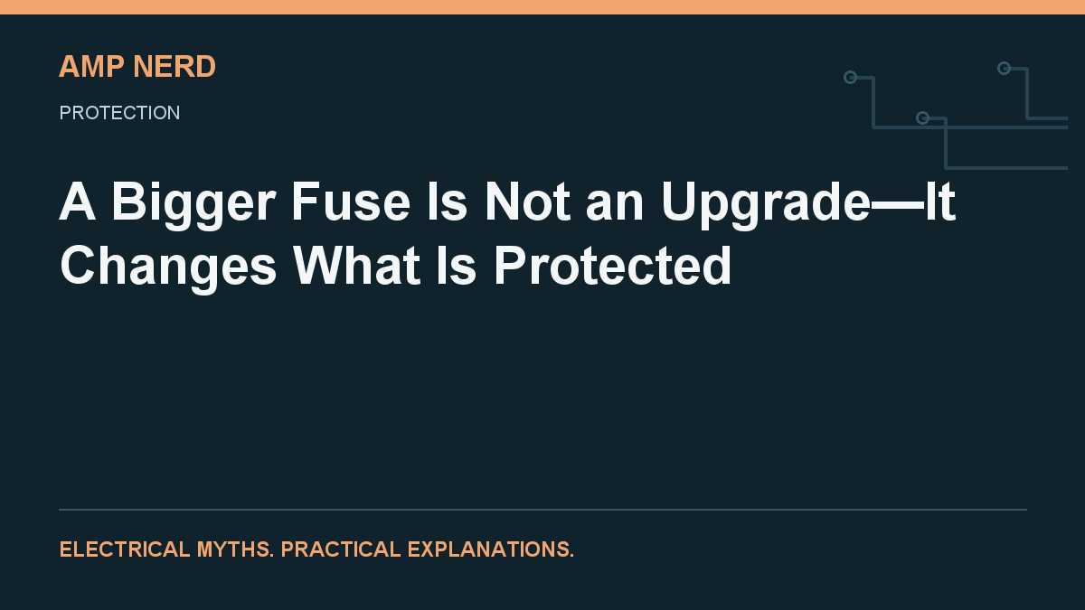 Amp Nerd article cover: oversized fuse and equipment protection