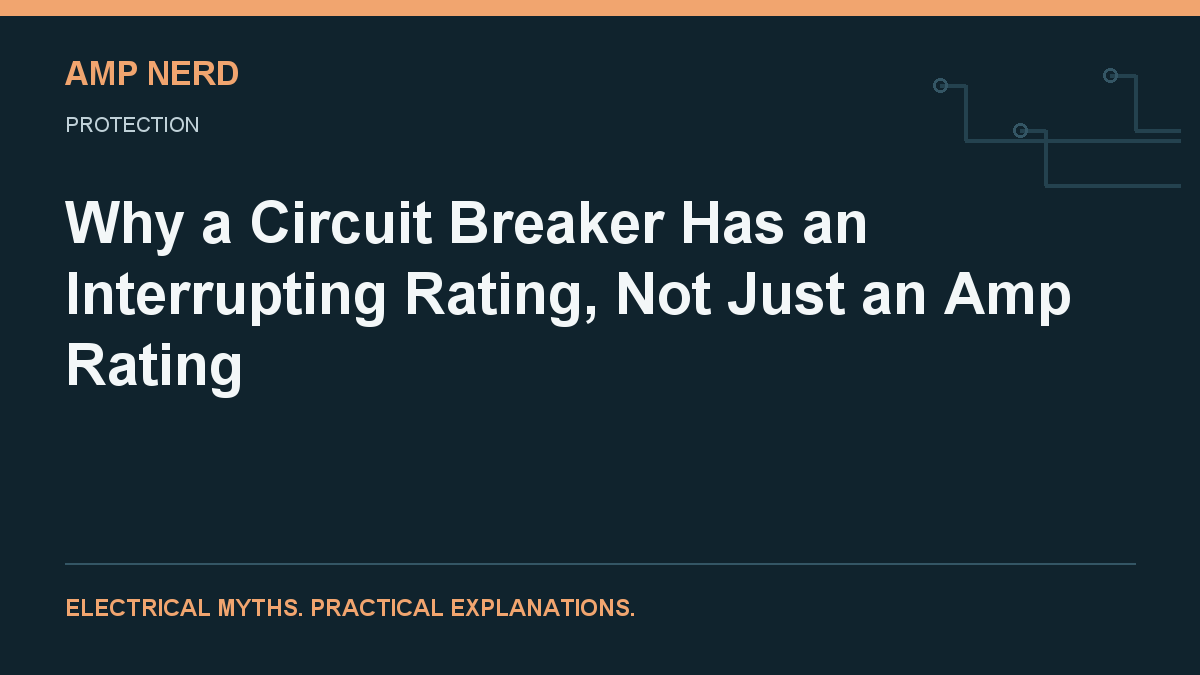 Amp Nerd article cover: circuit breaker interrupting capacity and fault current