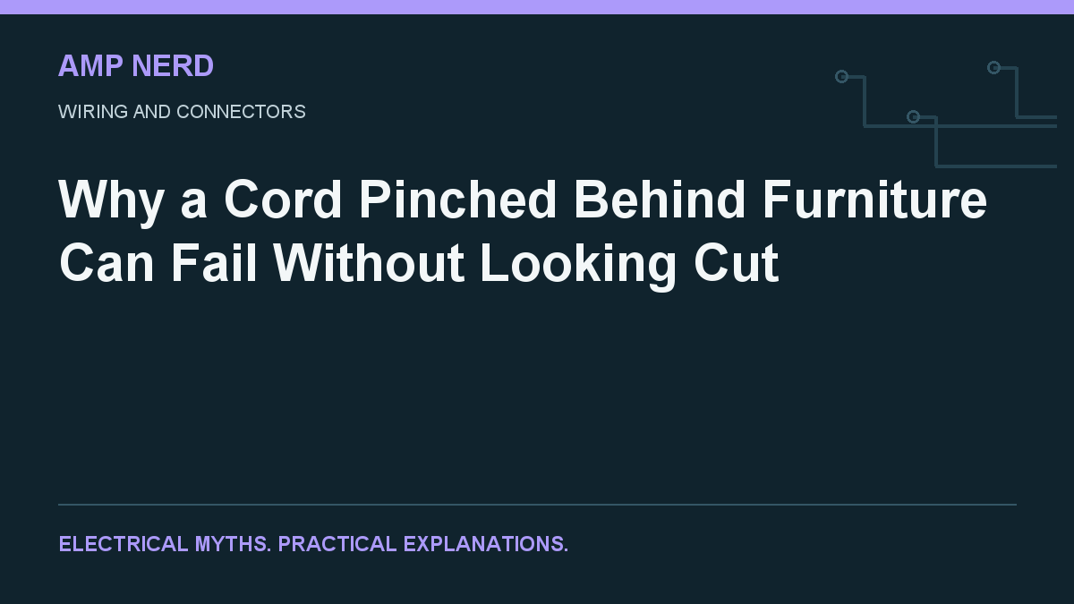 Amp Nerd article cover: power cord crushing and hidden conductor damage