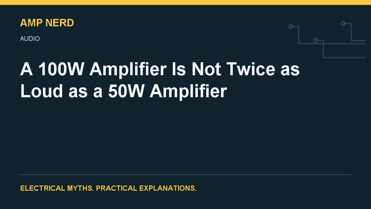 Amp Nerd article cover: amplifier power doubling and decibel comparison