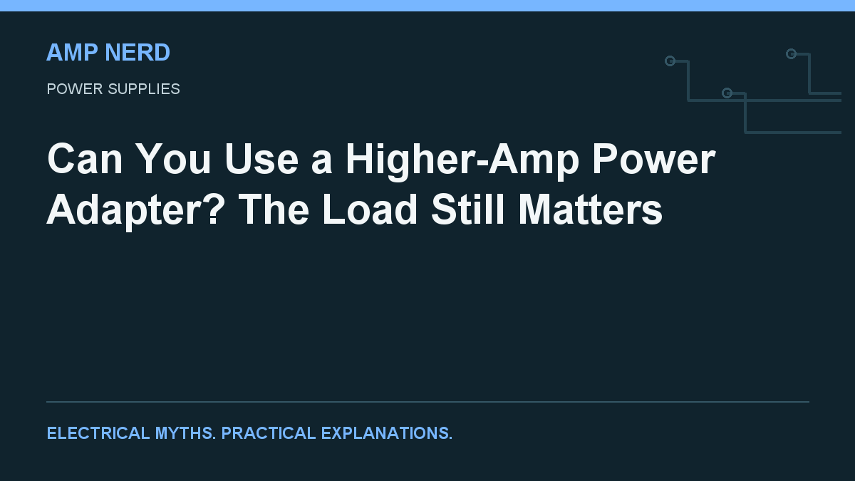 Amp Nerd article cover: Can You Use a Higher-Amp Power Adapter? The Load Still Matters