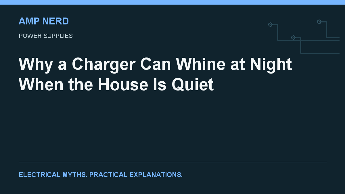 Amp Nerd article cover: Why a Charger Can Whine at Night When the House Is Quiet