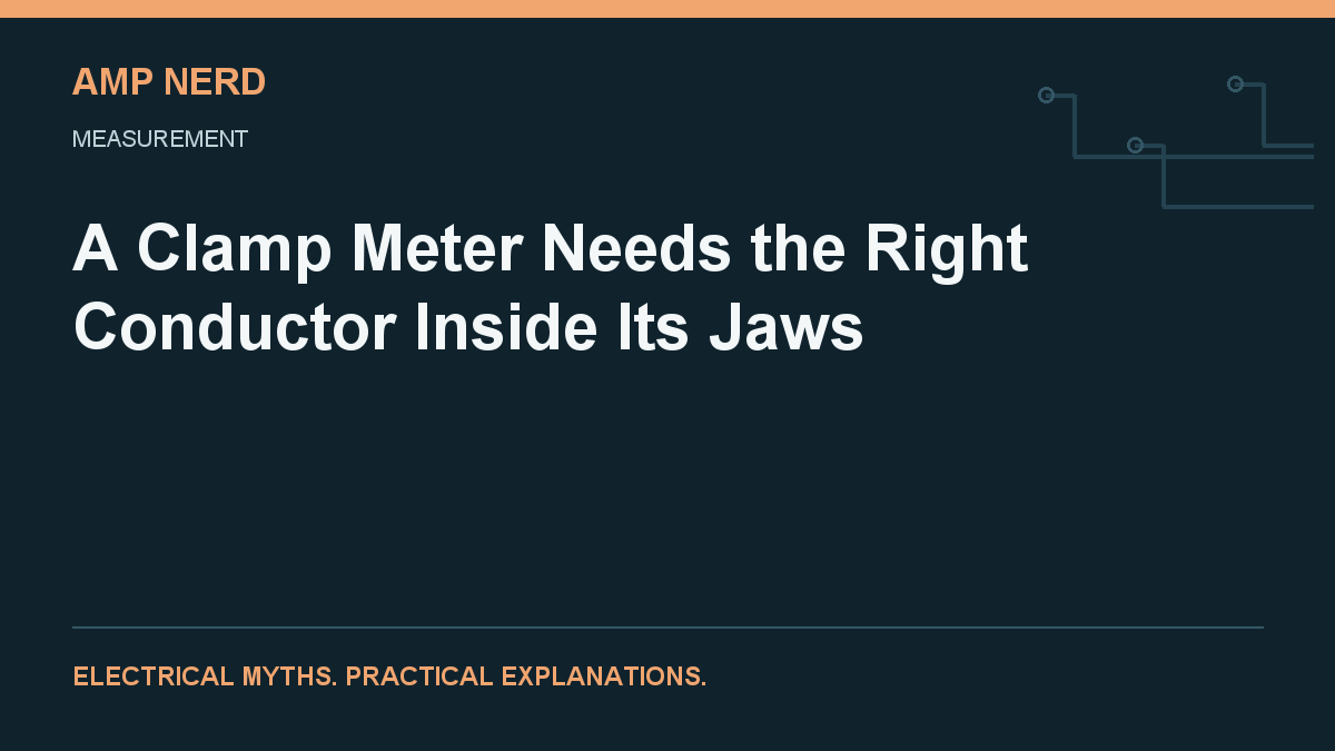 Amp Nerd article cover: A Clamp Meter Needs the Right Conductor Inside Its Jaws