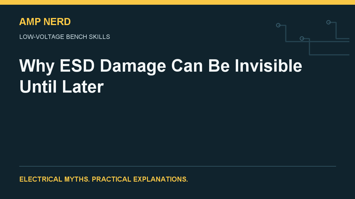 Amp Nerd article cover: Why ESD Damage Can Be Invisible Until Later