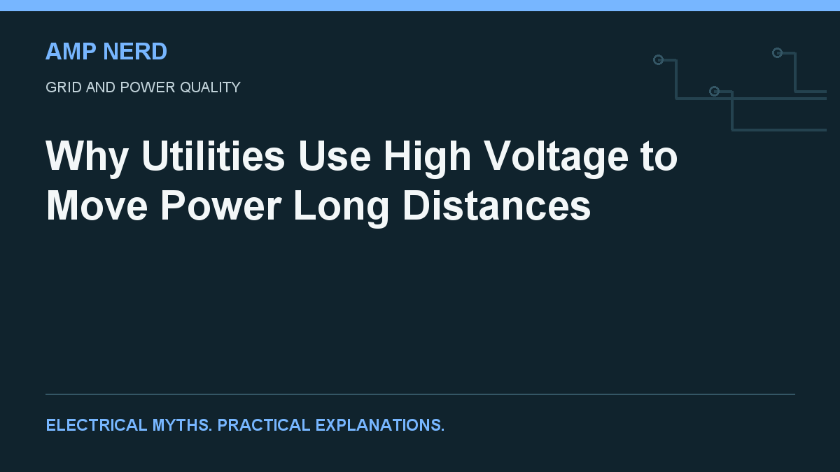 Amp Nerd article cover: Why Utilities Use High Voltage to Move Power Long Distances