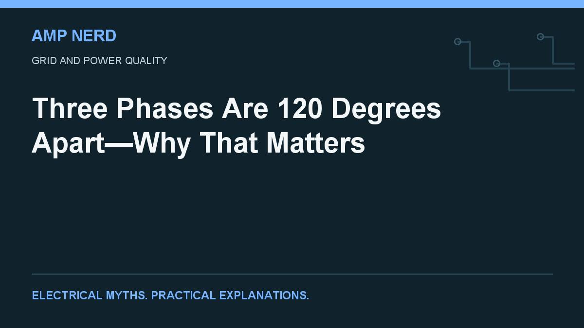 Amp Nerd article cover: Three Phases Are 120 Degrees Apart—Why That Matters