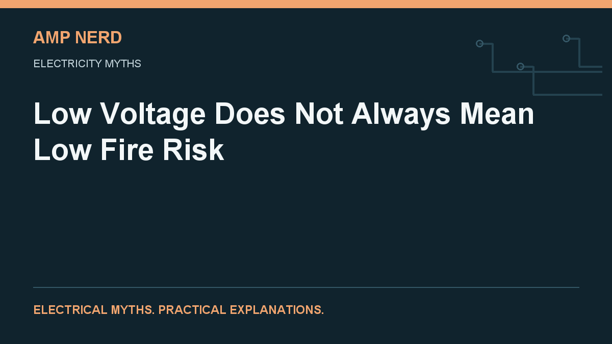 Amp Nerd article cover: Low Voltage Does Not Always Mean Low Fire Risk