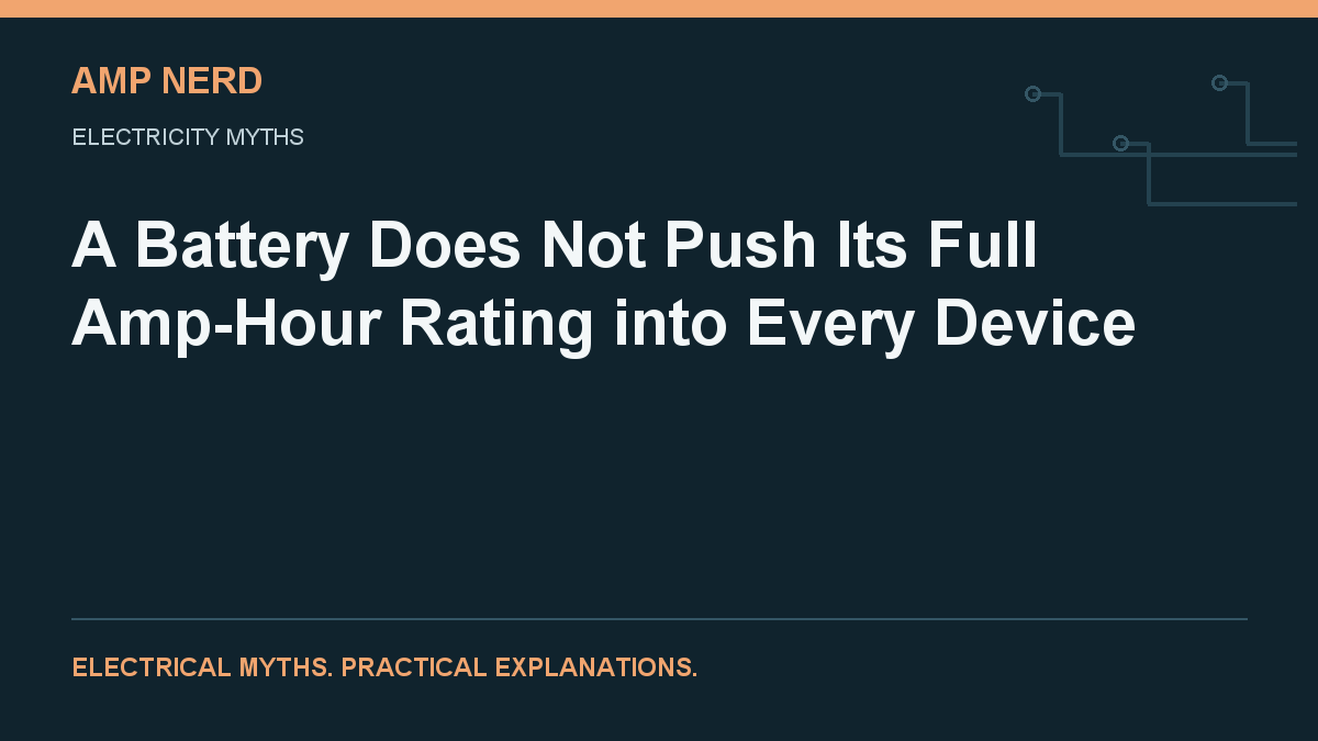 Amp Nerd article cover: A Battery Does Not Push Its Full Amp-Hour Rating into Every Device