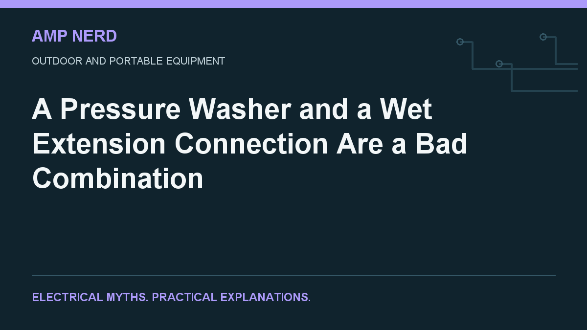 Amp Nerd article cover: A Pressure Washer and a Wet Extension Connection Are a Bad Combination