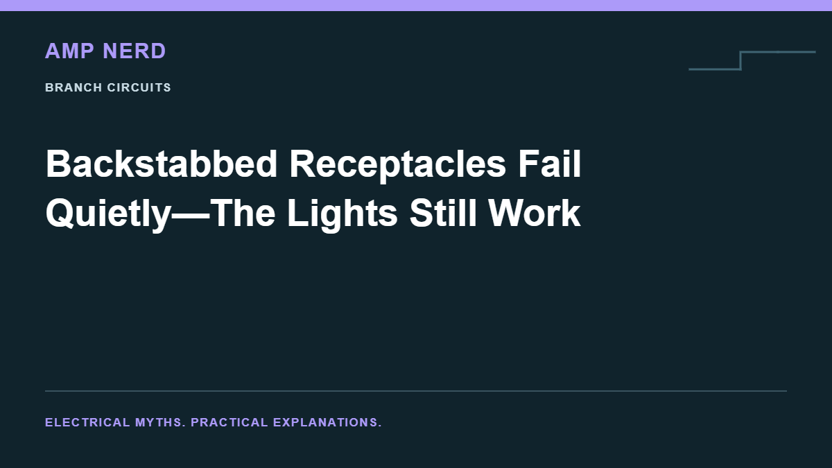Amp Nerd article cover: Backstabbed Receptacles Fail Quietly—The Lights Still Work
