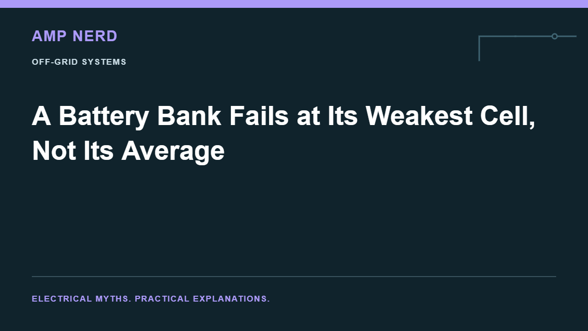 Amp Nerd article cover: A Battery Bank Fails at Its Weakest Cell, Not Its Average
