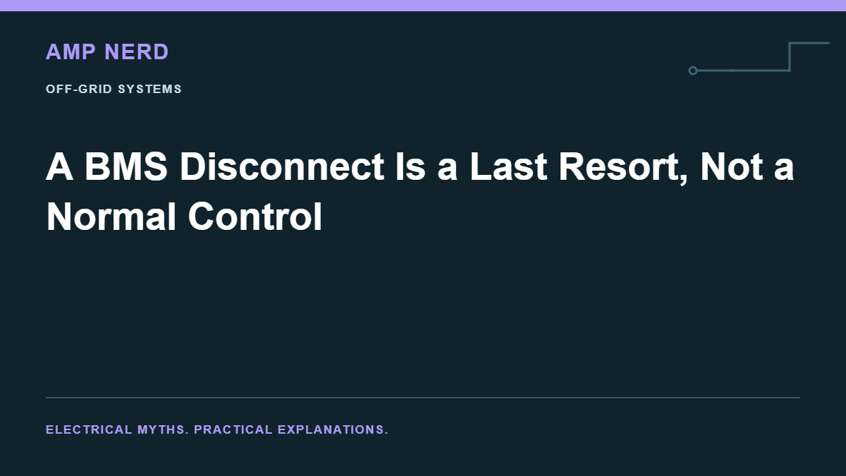 Amp Nerd article cover: A BMS Disconnect Is a Last Resort, Not a Normal Control