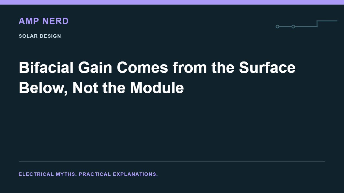 Amp Nerd article cover: Bifacial Gain Comes from the Surface Below, Not the Module
