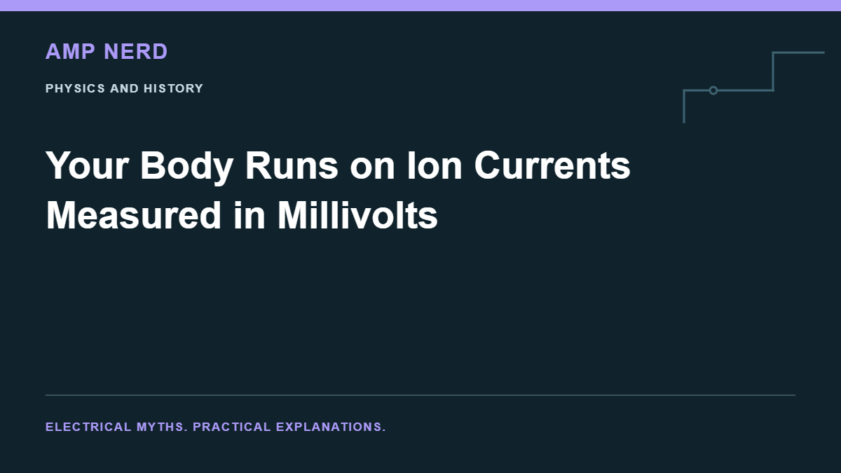 Amp Nerd article cover: Your Body Runs on Ion Currents Measured in Millivolts