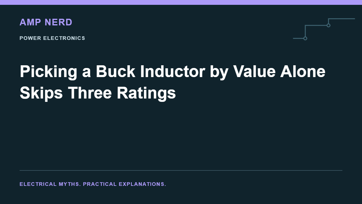 Amp Nerd article cover: Picking a Buck Inductor by Value Alone Skips Three Ratings