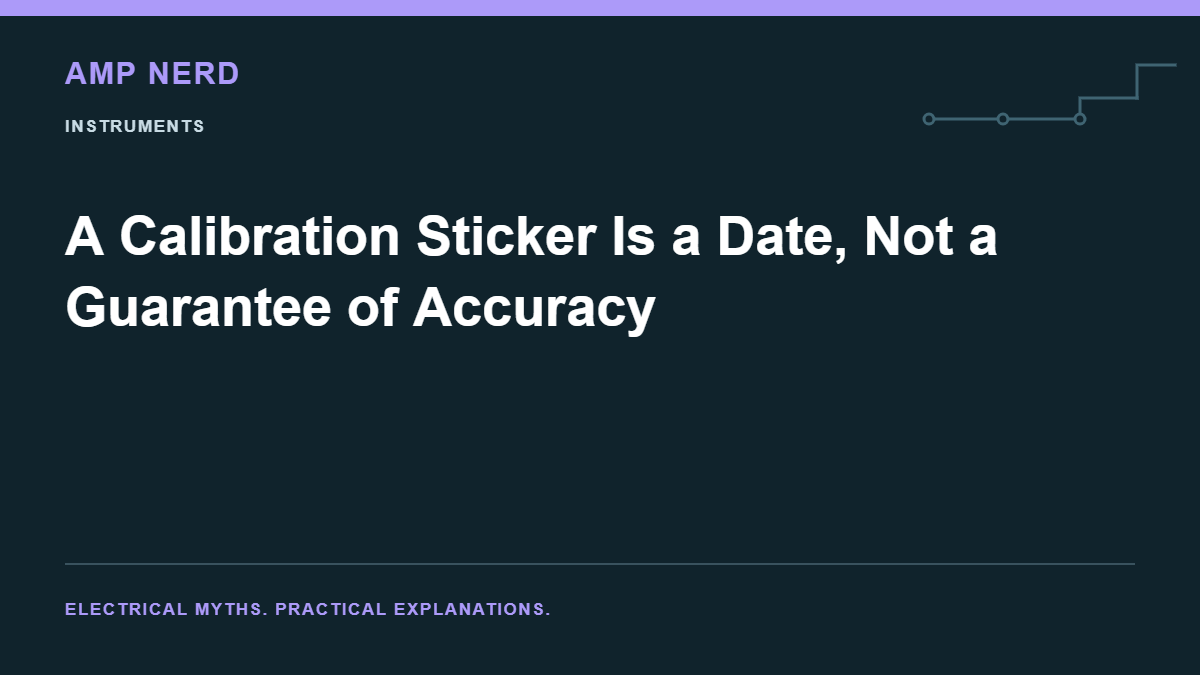 Amp Nerd article cover: A Calibration Sticker Is a Date, Not a Guarantee of Accuracy