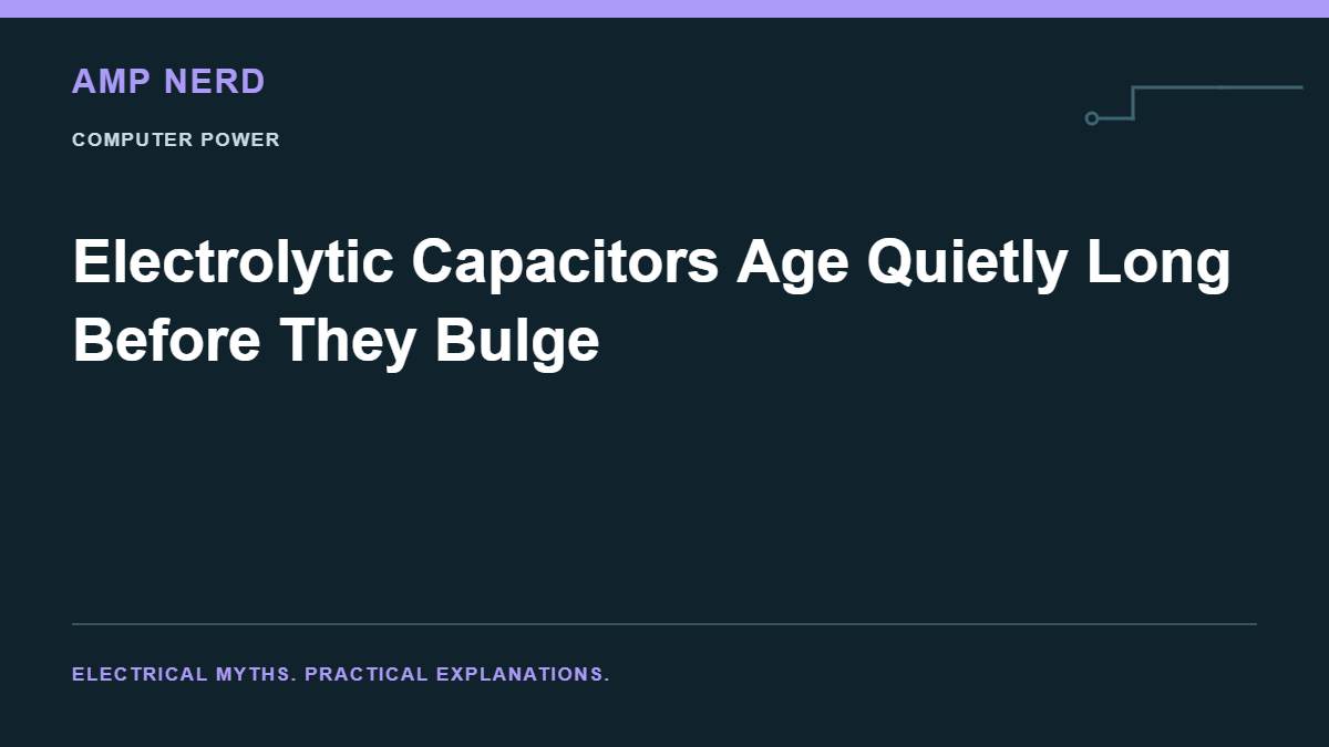 Amp Nerd article cover: Electrolytic Capacitors Age Quietly Long Before They Bulge