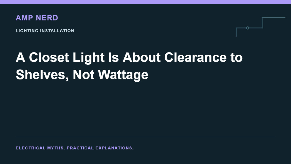 Amp Nerd article cover: A Closet Light Is About Clearance to Shelves, Not Wattage