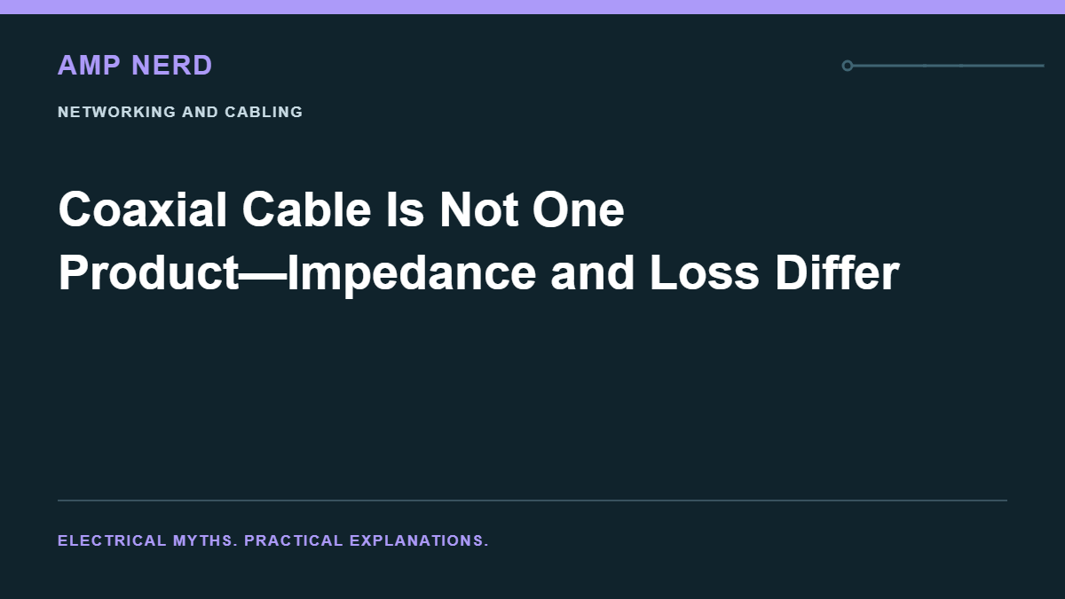 Amp Nerd article cover: Coaxial Cable Is Not One Product—Impedance and Loss Differ