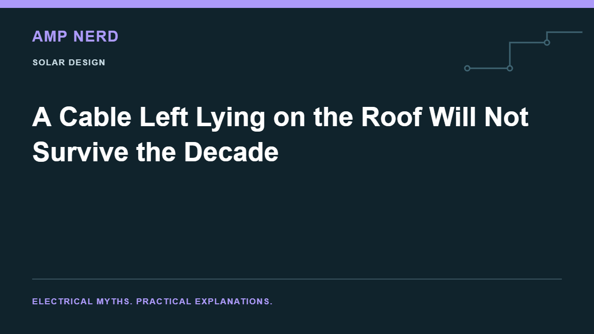 Amp Nerd article cover: A Cable Left Lying on the Roof Will Not Survive the Decade