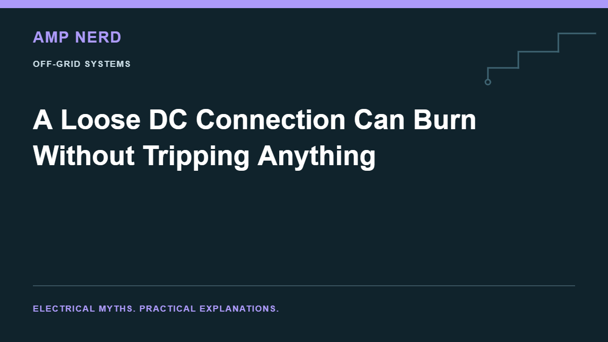 Amp Nerd article cover: A Loose DC Connection Can Burn Without Tripping Anything