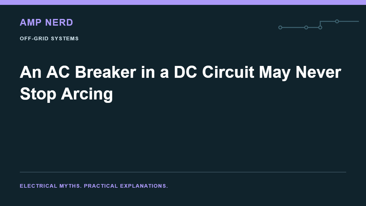 Amp Nerd article cover: An AC Breaker in a DC Circuit May Never Stop Arcing