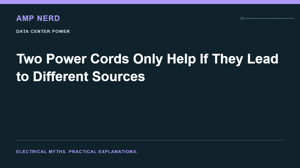 Amp Nerd article cover: Two Power Cords Only Help If They Lead to Different Sources