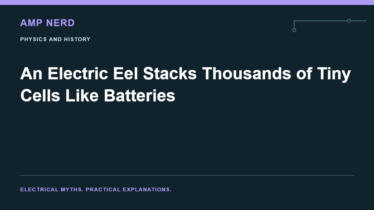 Amp Nerd article cover: An Electric Eel Stacks Thousands of Tiny Cells Like Batteries