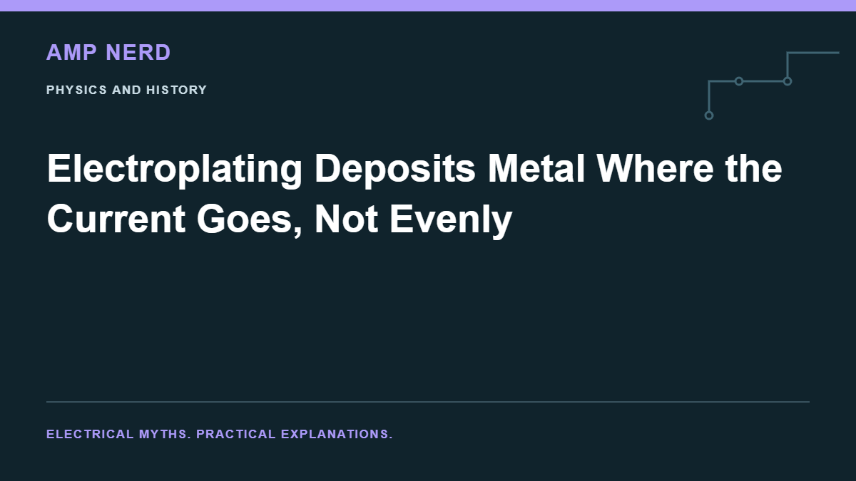 Amp Nerd article cover: Electroplating Deposits Metal Where the Current Goes, Not Evenly