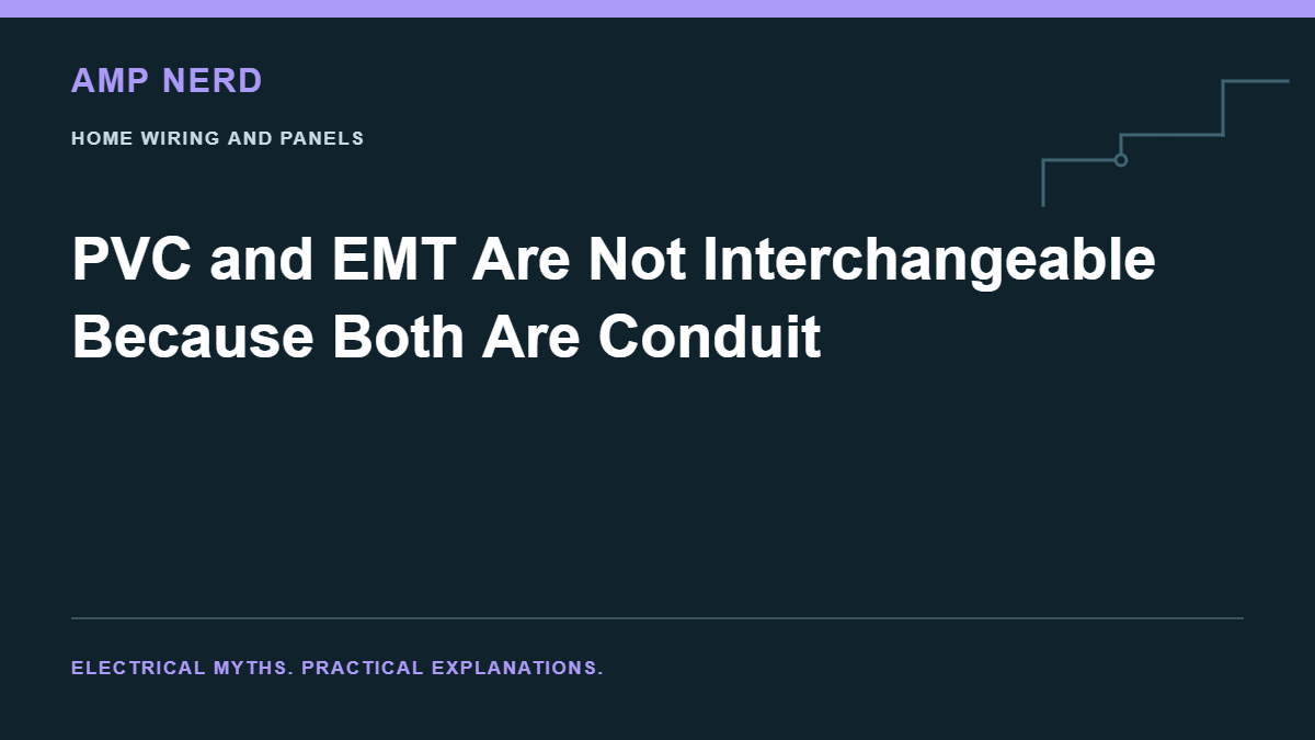 Amp Nerd article cover: PVC and EMT Are Not Interchangeable Because Both Are Conduit