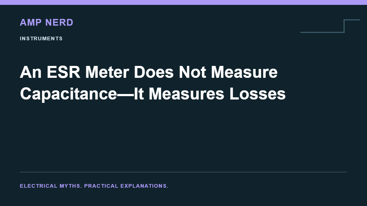 Amp Nerd article cover: An ESR Meter Does Not Measure Capacitance—It Measures Losses