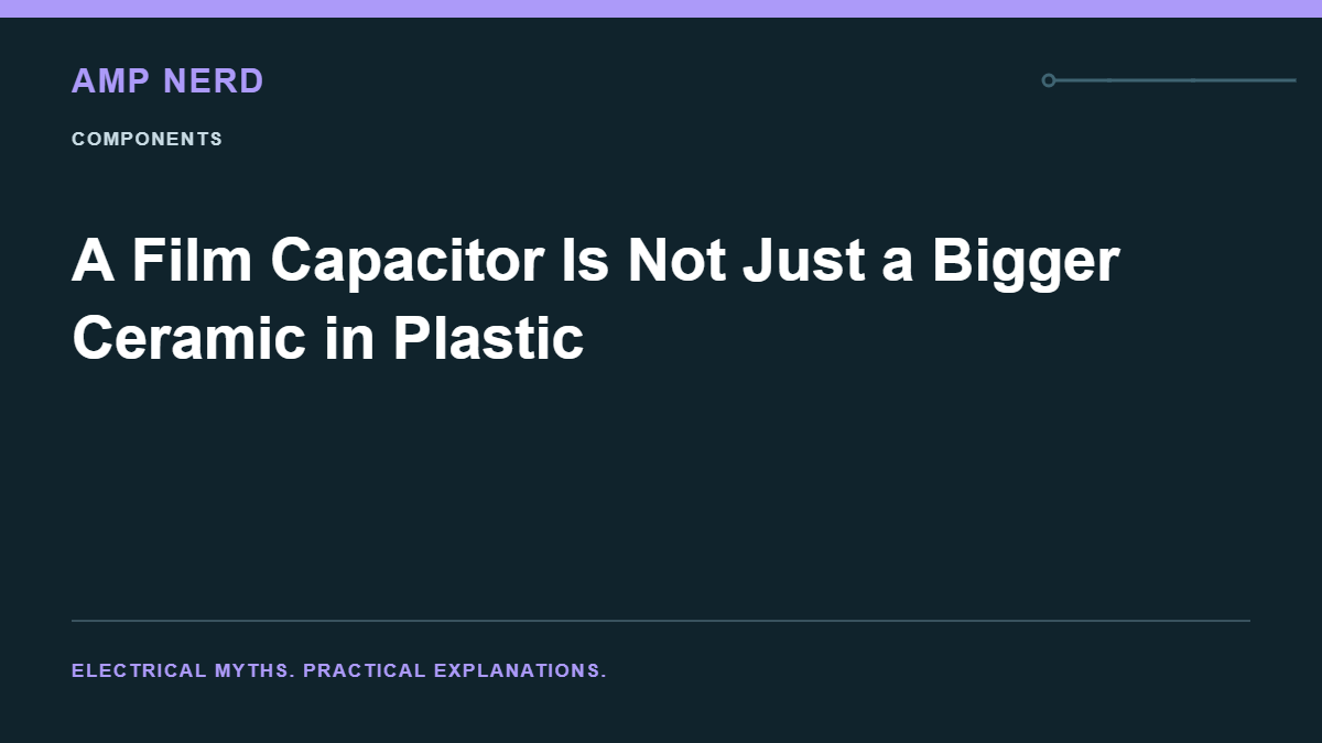 Amp Nerd article cover: A Film Capacitor Is Not Just a Bigger Ceramic in Plastic