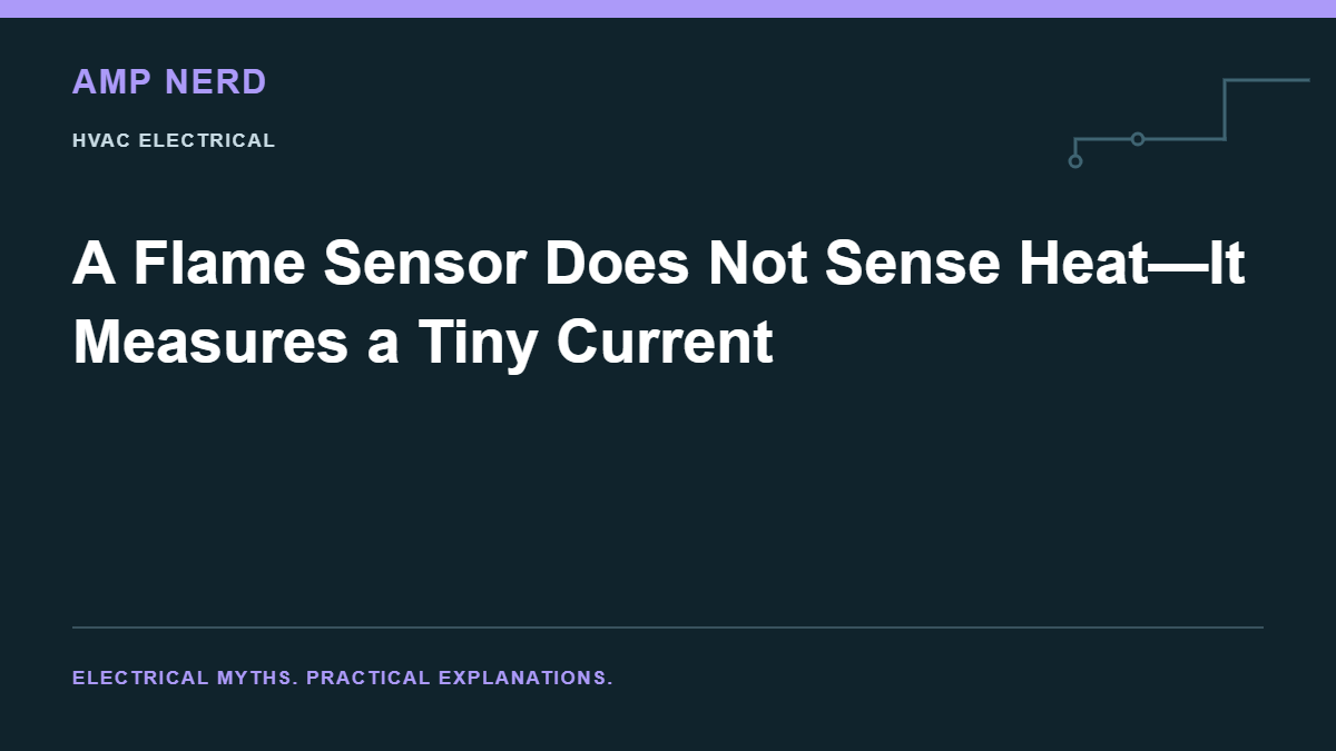 Amp Nerd article cover: A Flame Sensor Does Not Sense Heat—It Measures a Tiny Current