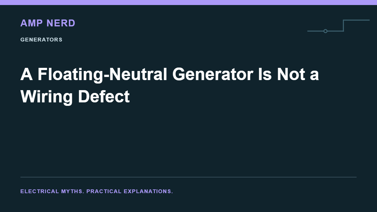 Amp Nerd article cover: A Floating-Neutral Generator Is Not a Wiring Defect