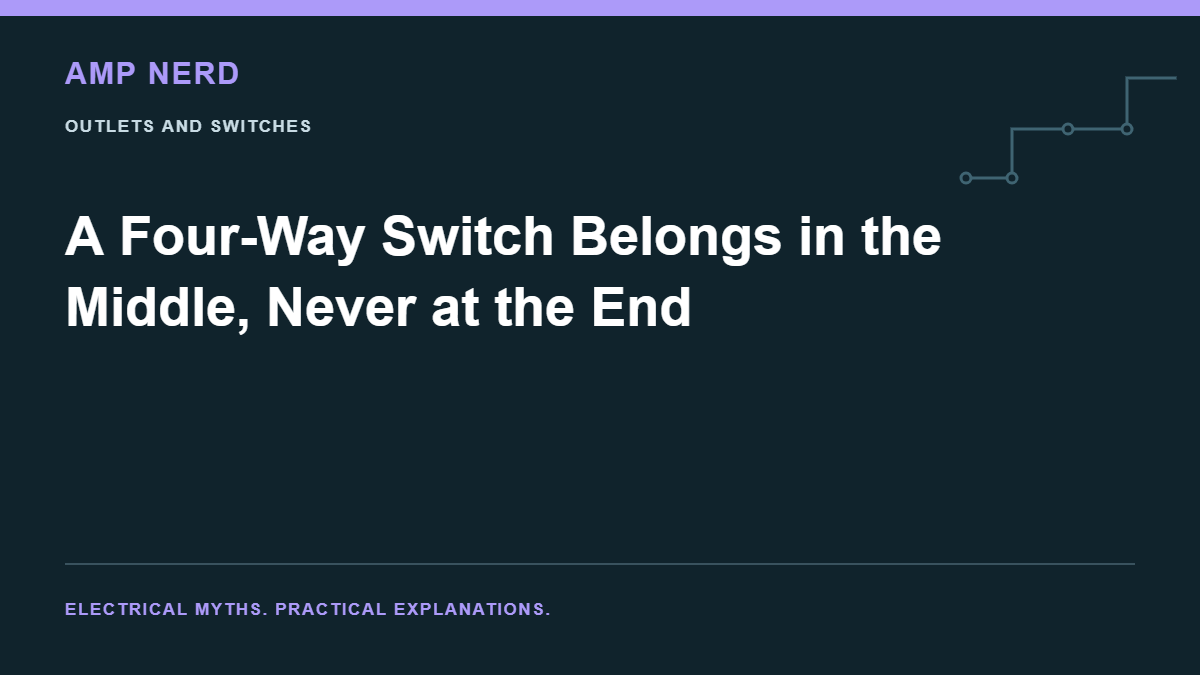 Amp Nerd article cover: A Four-Way Switch Belongs in the Middle, Never at the End