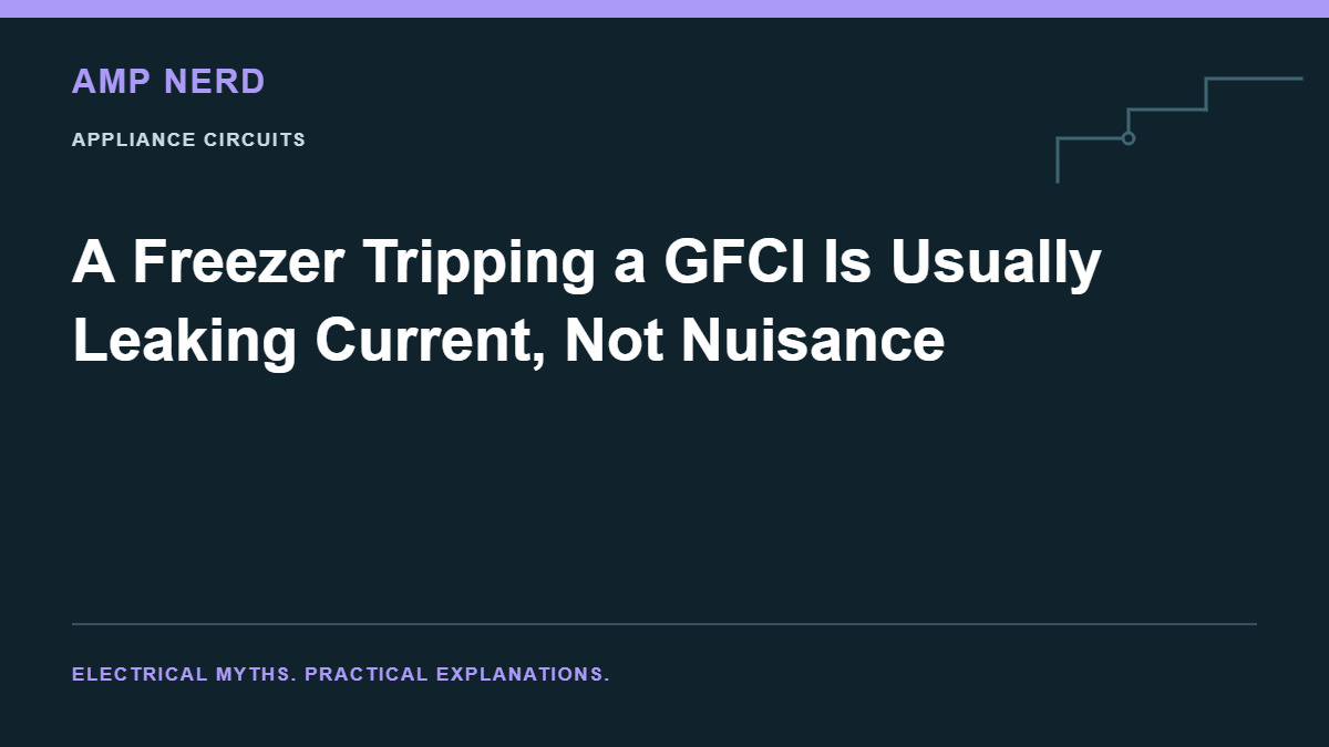 Amp Nerd article cover: A Freezer Tripping a GFCI Is Usually Leaking Current, Not Nuisance