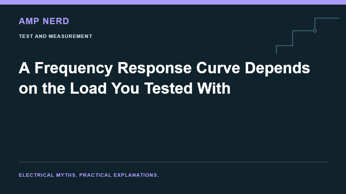Amp Nerd article cover: A Frequency Response Curve Depends on the Load You Tested With