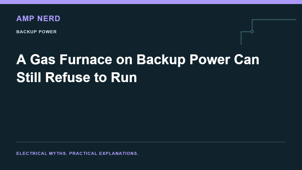 Amp Nerd article cover: A Gas Furnace on Backup Power Can Still Refuse to Run