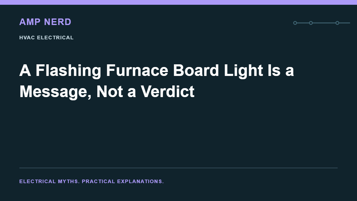 Amp Nerd article cover: A Flashing Furnace Board Light Is a Message, Not a Verdict