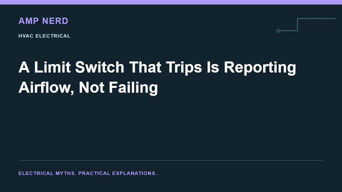 Amp Nerd article cover: A Limit Switch That Trips Is Reporting Airflow, Not Failing