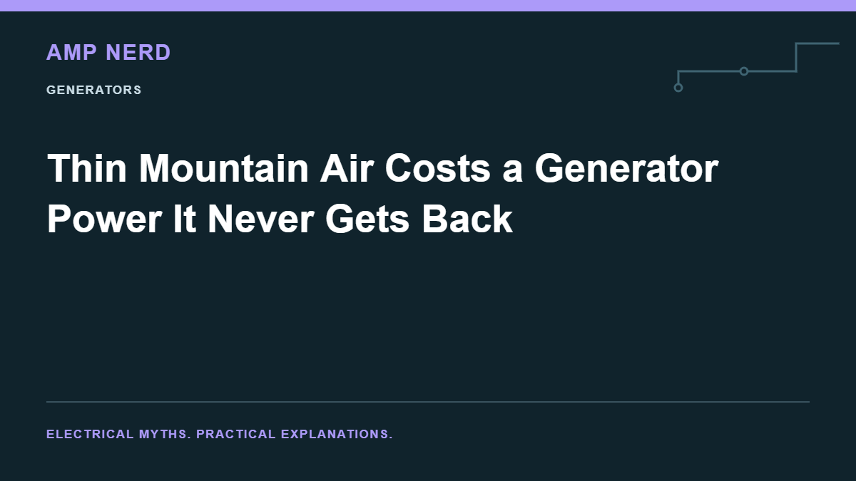 Amp Nerd article cover: Thin Mountain Air Costs a Generator Power It Never Gets Back