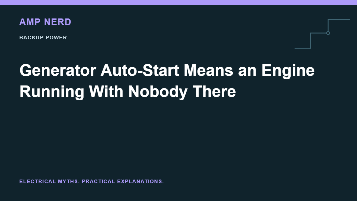 Amp Nerd article cover: Generator Auto-Start Means an Engine Running With Nobody There
