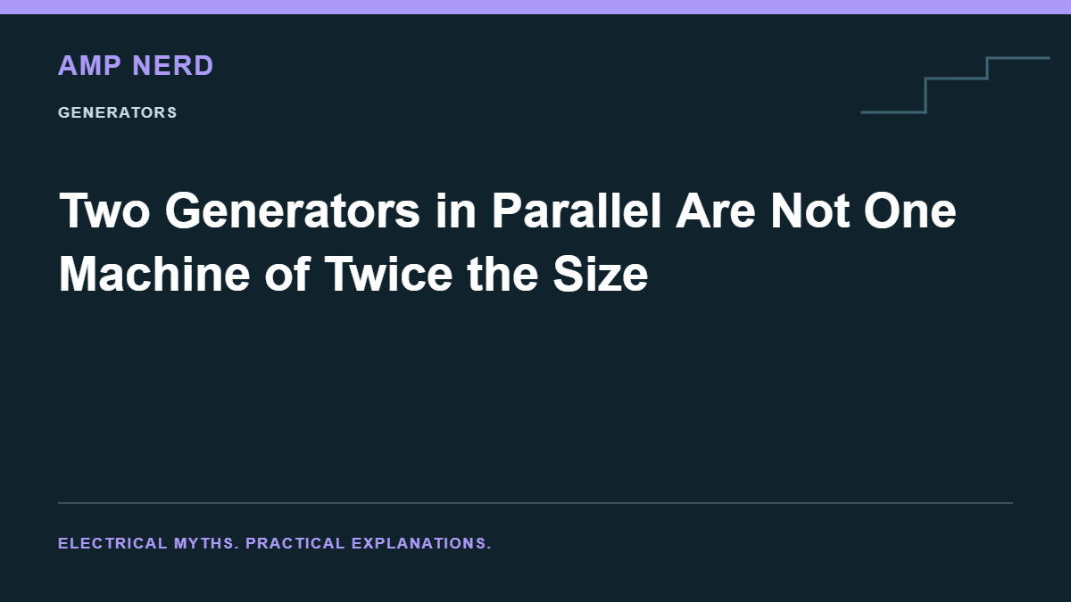 Amp Nerd article cover: Two Generators in Parallel Are Not One Machine of Twice the Size