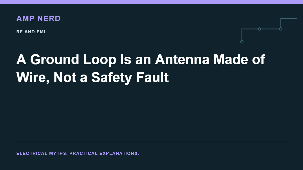 Amp Nerd article cover: A Ground Loop Is an Antenna Made of Wire, Not a Safety Fault